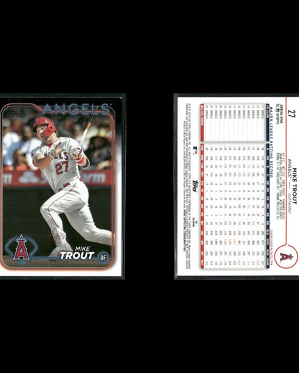 Mike Trout Los Angeles Angels Baseball 10-Card Lot Topps EX