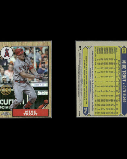 Mike Trout Los Angeles Angels Baseball 10-Card Lot Topps EX