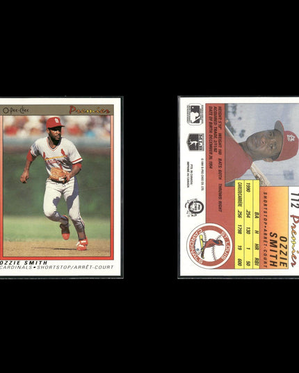 Ozzie Smith Cardinals Card Lot (12) HOF Assorted Topps Fleer Donruss