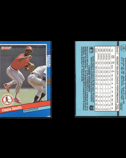 Ozzie Smith Cardinals Card Lot (12) HOF Assorted Topps Fleer Donruss