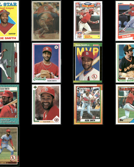 Ozzie Smith St. Louis Cardinals Baseball 13-Card Lot Topps EX