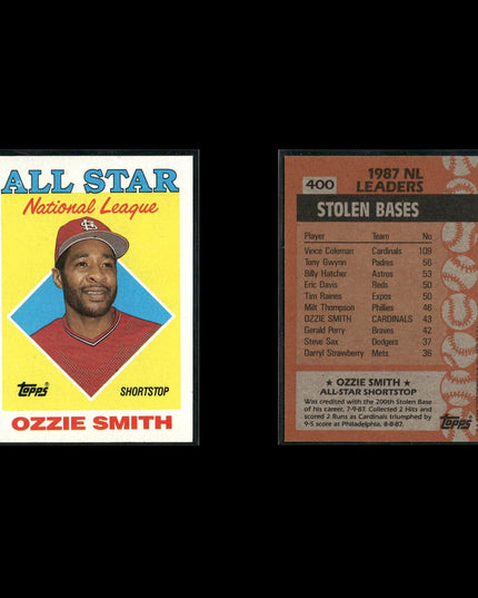 Ozzie Smith St. Louis Cardinals Baseball 13-Card Lot Topps EX