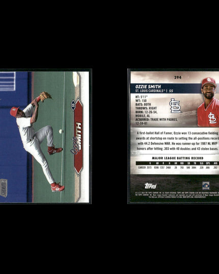 Ozzie Smith St. Louis Cardinals Baseball 13-Card Lot Topps EX