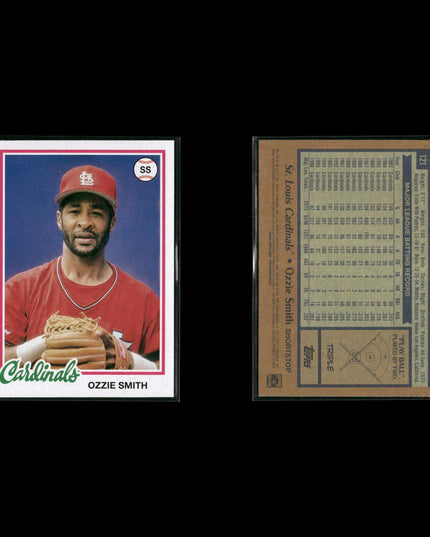 Ozzie Smith St. Louis Cardinals Baseball 13-Card Lot Topps EX