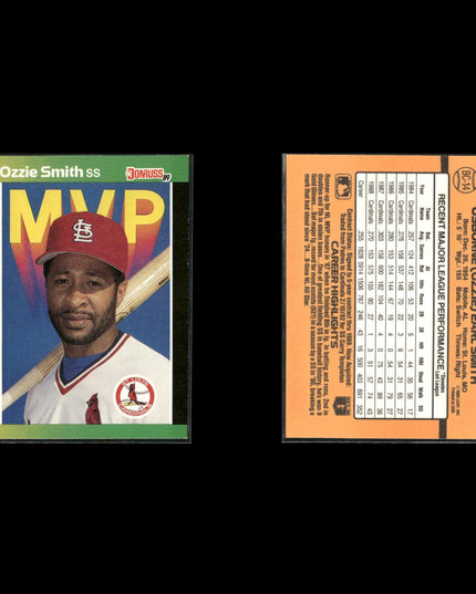 Ozzie Smith St. Louis Cardinals Baseball 13-Card Lot Topps EX