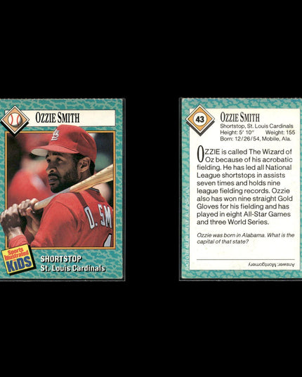 Ozzie Smith St. Louis Cardinals Baseball 13-Card Lot Topps EX