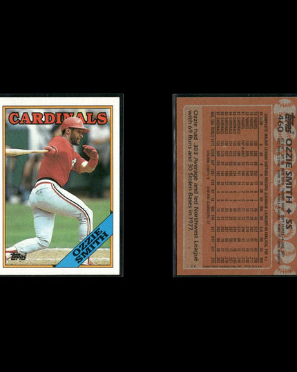 Ozzie Smith St. Louis Cardinals Baseball 13-Card Lot Topps EX