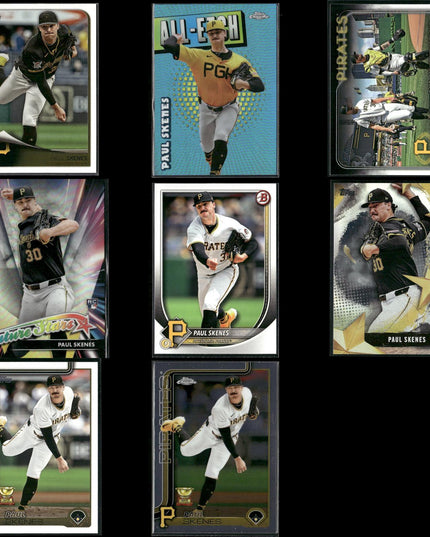 Paul Skenes Pittsburgh Pirates Baseball 8-Card Lot Topps EX