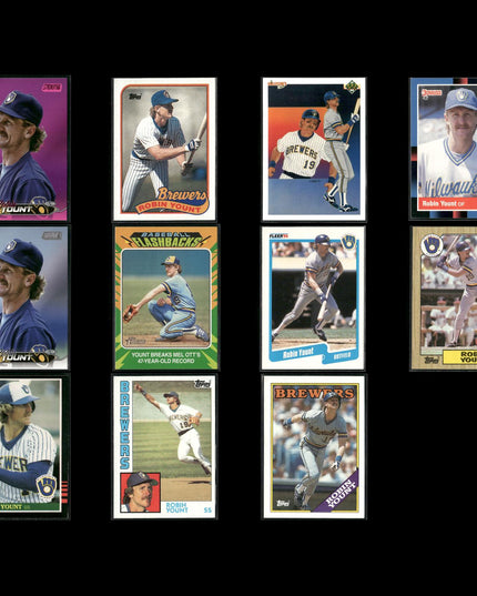 Robin Yount Milwaukee Brewers Baseball 11-Card Lot Topps EX