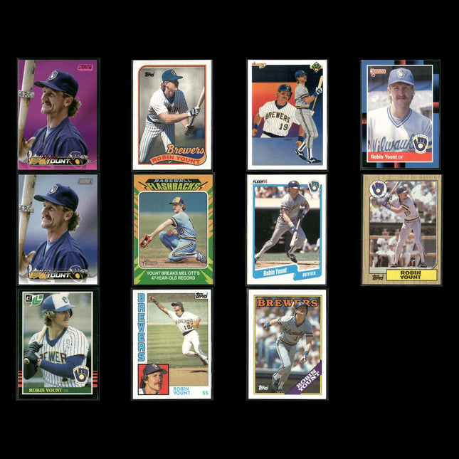 Robin Yount Milwaukee Brewers Baseball 11-Card Lot Topps EX