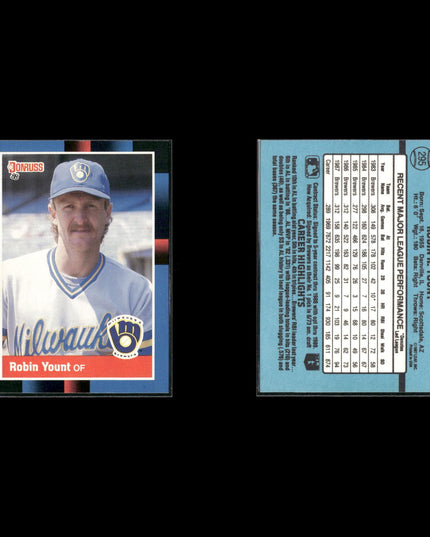 Robin Yount Milwaukee Brewers Baseball 11-Card Lot Topps EX