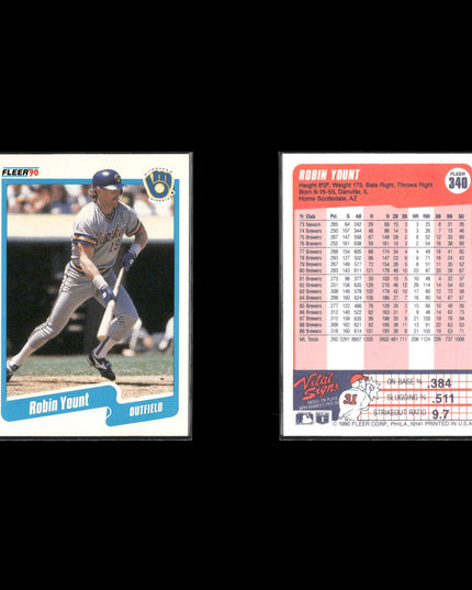 Robin Yount Milwaukee Brewers Baseball 11-Card Lot Topps EX