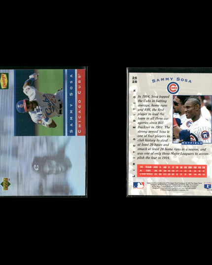 Sammy Sosa Chicago Cubs Baseball 9-Card Lot Topps EX