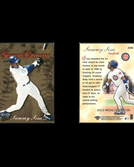 Sammy Sosa Chicago Cubs Baseball 9-Card Lot Topps EX