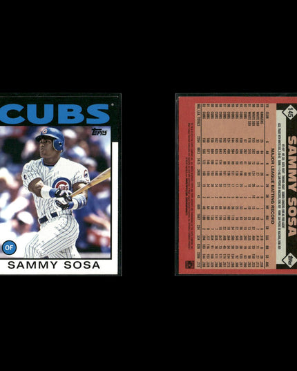 Sammy Sosa Chicago Cubs Baseball 9-Card Lot Topps EX
