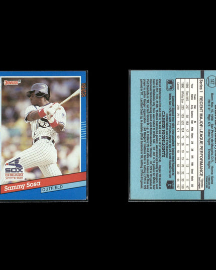 Sammy Sosa Chicago Cubs Baseball 9-Card Lot Topps EX