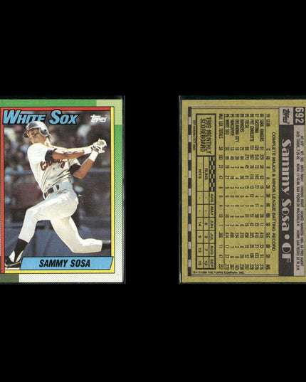 Sammy Sosa Chicago Cubs Baseball 9-Card Lot Topps EX