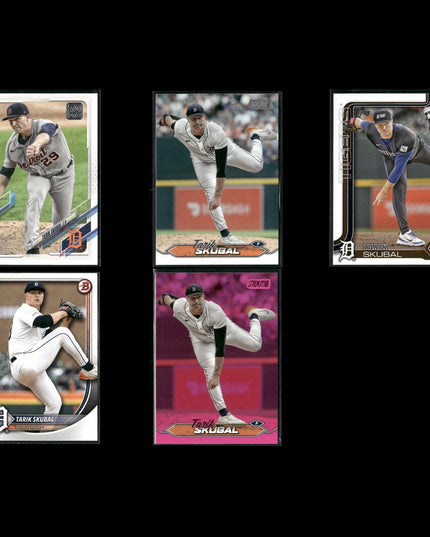 Tarik Skubal Detroit Tigers Baseball 5-Card Lot Topps EX