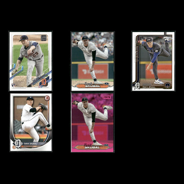 Tarik Skubal Detroit Tigers Baseball 5-Card Lot Topps EX