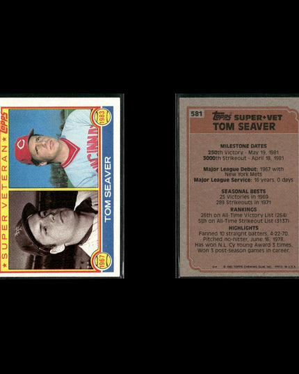 Tom Seaver New York Mets Baseball 12-Card Lot Topps EX
