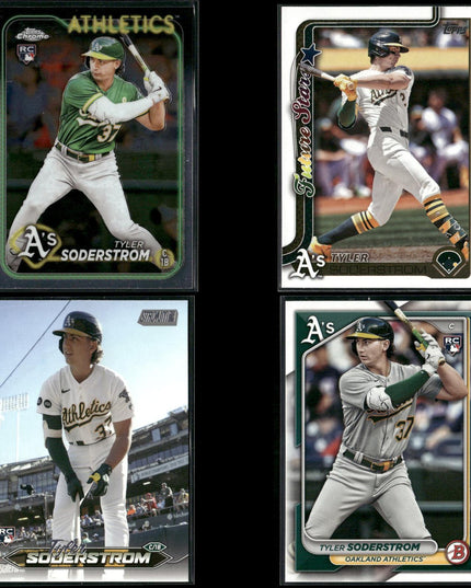 Tyler Soderstrom Oakland Athletics Baseball 4-Card Lot Topps EX