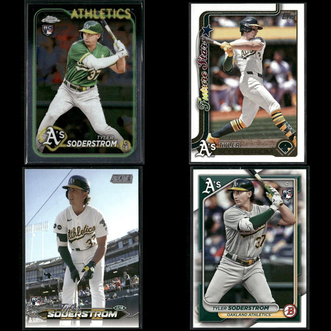 Tyler Soderstrom Oakland Athletics Baseball 4-Card Lot Topps EX