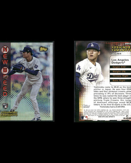Yoshinobu Yamamoto Los Angeles Dodgers Baseball 7-Card Lot Topps EX