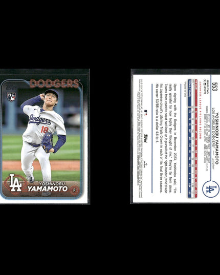 Yoshinobu Yamamoto Los Angeles Dodgers Baseball 7-Card Lot Topps EX