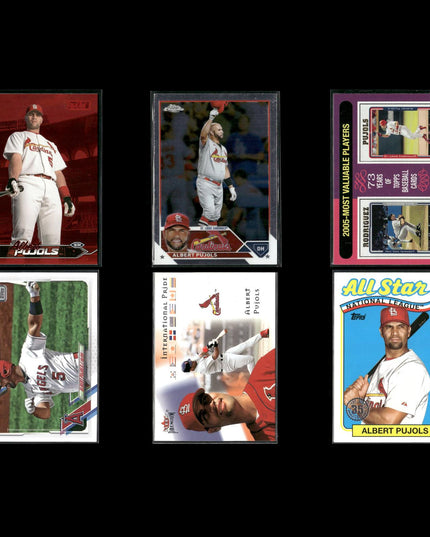 Albert Pujols St. Louis Cardinals Baseball 6-Card Lot Topps EX