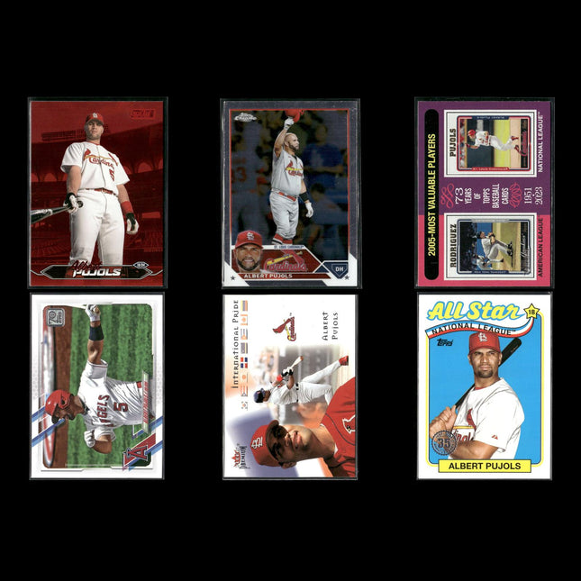 Albert Pujols St. Louis Cardinals Baseball 6-Card Lot Topps EX