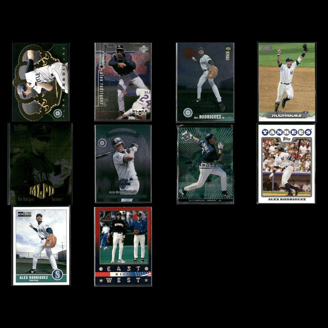 Alex Rodriguez Seattle Mariners Baseball 10-Card Lot Topps EX