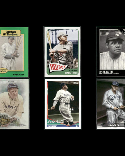 Babe Ruth New York Yankees Baseball 6-Card Lot Topps EX