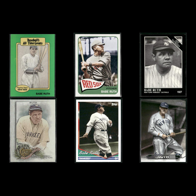 Babe Ruth New York Yankees Baseball 6-Card Lot Topps EX