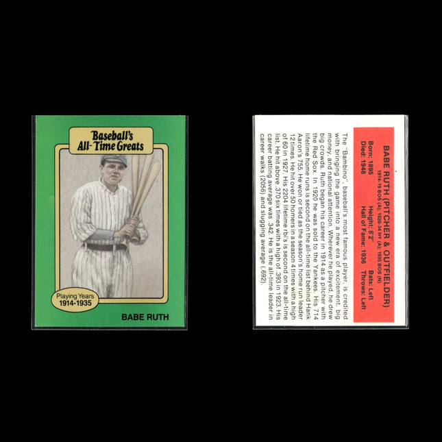 Babe Ruth New York Yankees Baseball 6-Card Lot Topps EX