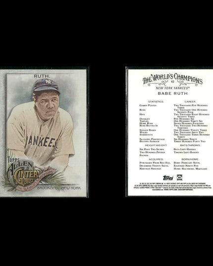 Babe Ruth New York Yankees Baseball 6-Card Lot Topps EX