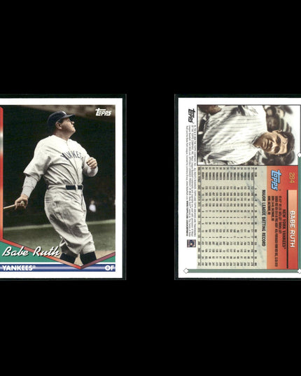 Babe Ruth New York Yankees Baseball 6-Card Lot Topps EX
