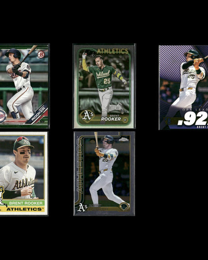 Brent Rooker Oakland Athletics Baseball 5-Card Lot Topps EX