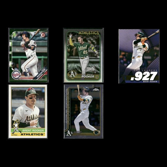 Brent Rooker Oakland Athletics Baseball 5-Card Lot Topps EX