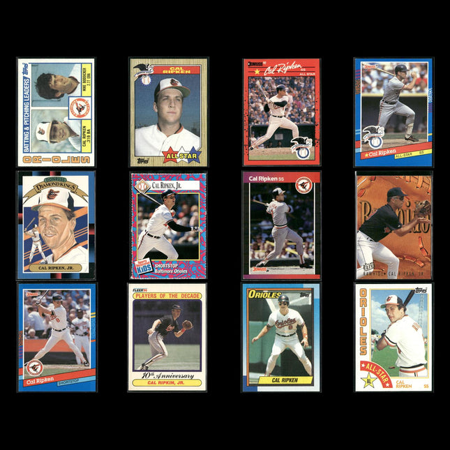 Cal Ripken Jr. Baltimore Orioles Baseball 12-Card Lot Topps EX