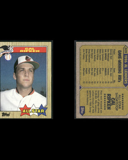 Cal Ripken Jr. Baltimore Orioles Baseball 12-Card Lot Topps EX