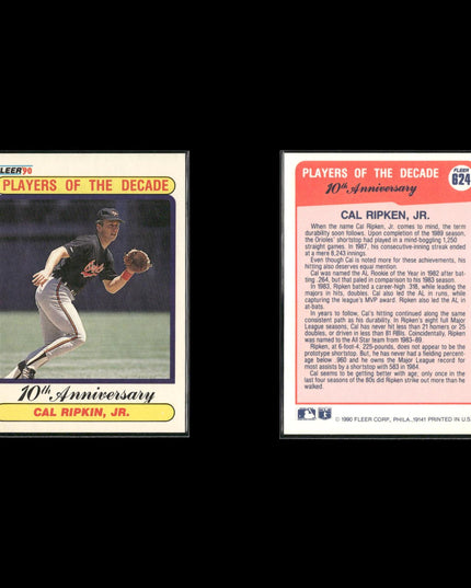 Cal Ripken Jr. Baltimore Orioles Baseball 12-Card Lot Topps EX