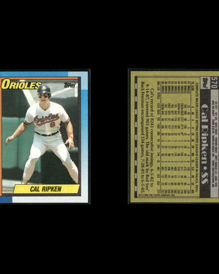 Cal Ripken Jr. Baltimore Orioles Baseball 12-Card Lot Topps EX