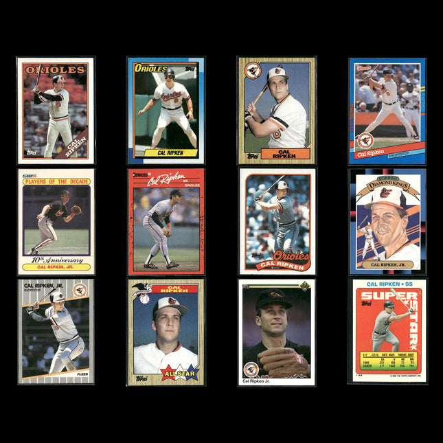Cal Ripken Jr. Baltimore Orioles Baseball 12-Card Lot Topps EX