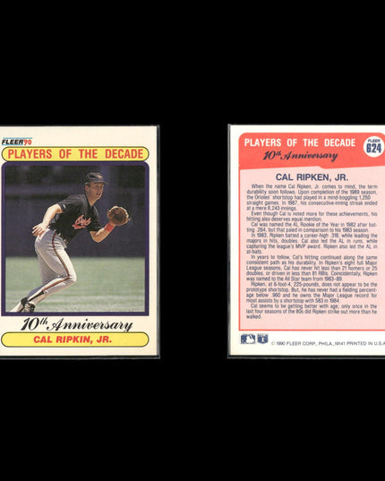 Cal Ripken Jr. Baltimore Orioles Baseball 12-Card Lot Topps EX