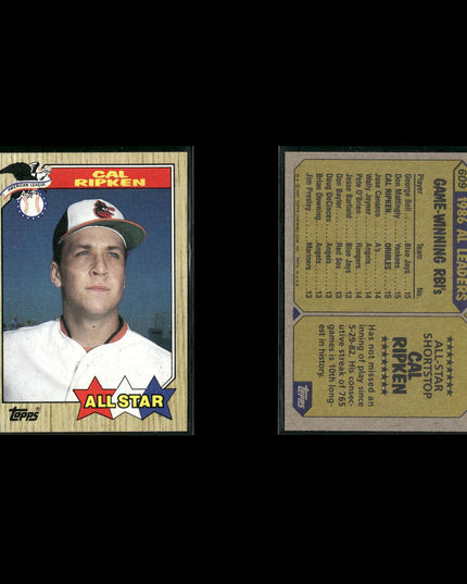 Cal Ripken Jr. Baltimore Orioles Baseball 12-Card Lot Topps EX