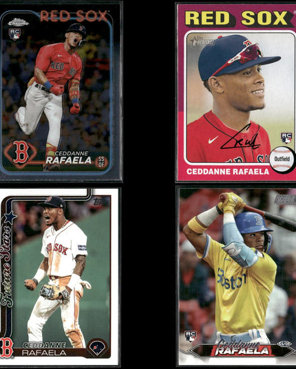 Ceddanne Rafaela Boston Red Sox Baseball 4-Card Lot Topps EX