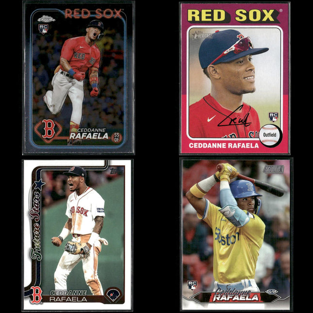 Ceddanne Rafaela Boston Red Sox Baseball 4-Card Lot Topps EX
