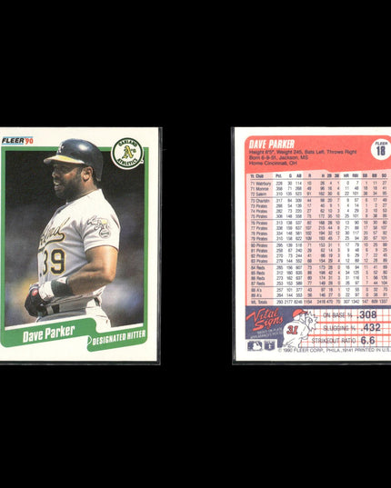 Dave Parker Pittsburgh Pirates Baseball 6-Card Lot Topps EX