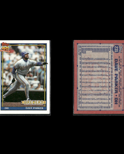 Dave Parker Pittsburgh Pirates Baseball 6-Card Lot Topps EX