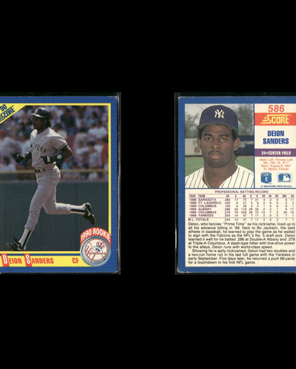 Deion Sanders Atlanta Braves Baseball 5-Card Lot Topps EX